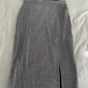 H&M Glittery Midi Skirt